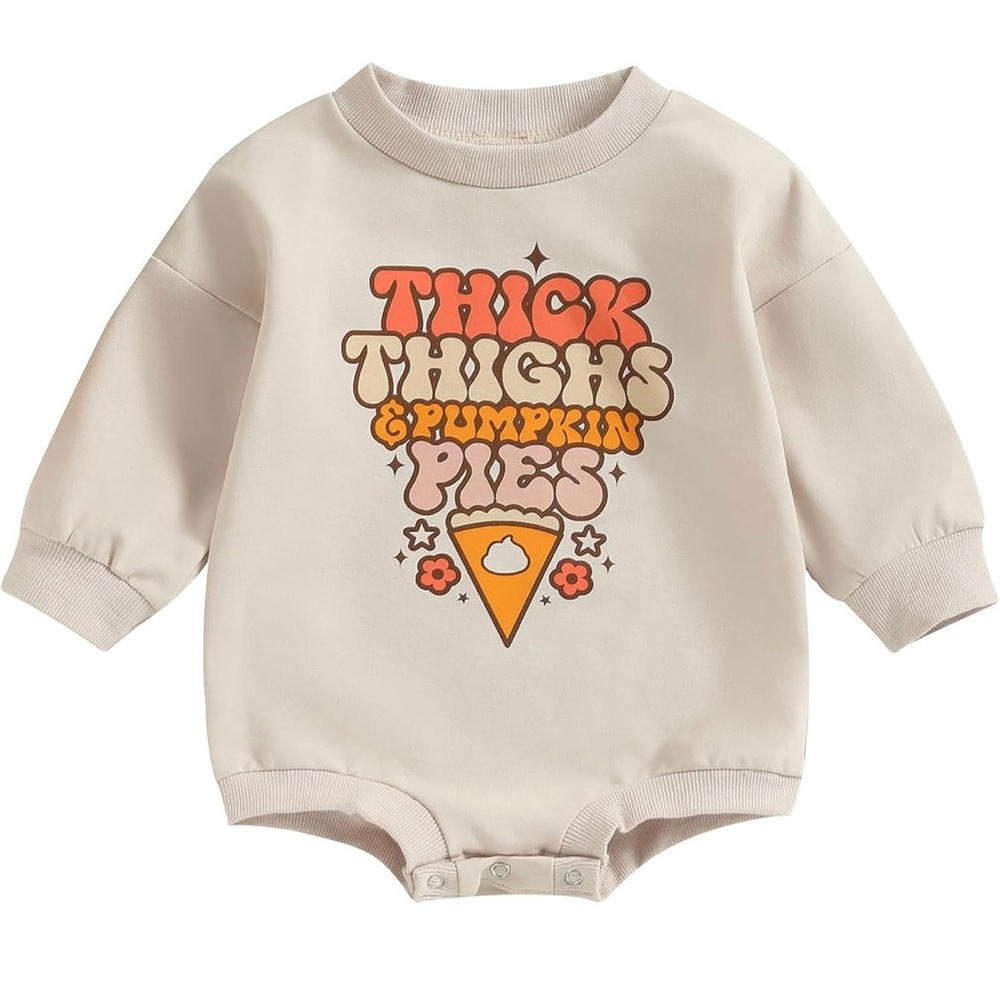 🎃🧡💕Baby Toddler FALL Halloween Sweatshirt Romper 💕🧡🎃